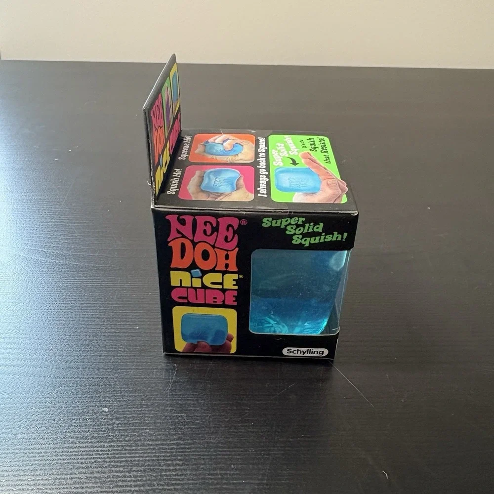 Nee Doh Nice Cube - Super Solid Squish! (Blue) - Brand New/Factory Sealed! CE
